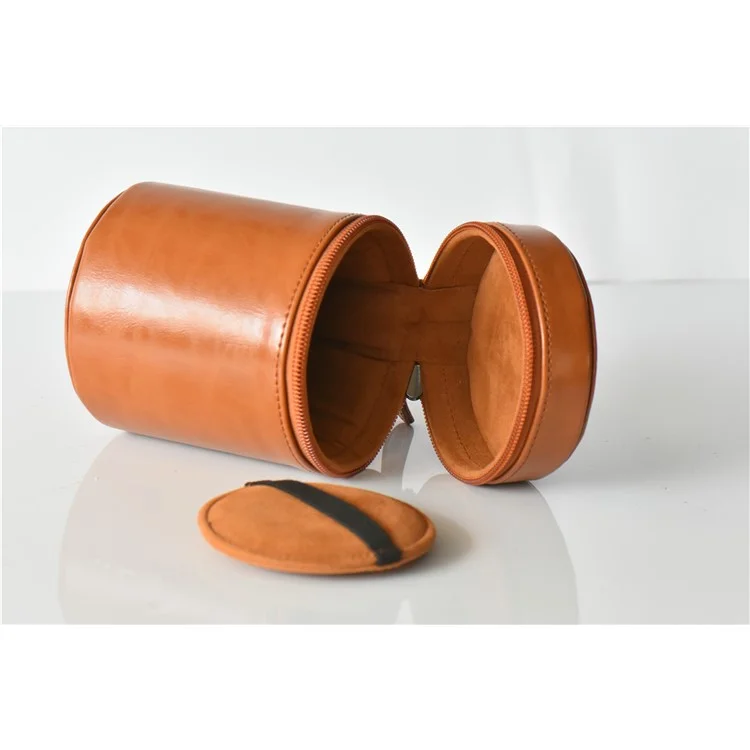 Caméra Lentilles de L'objectif de la Lentille de Poche pu en Cuir PU en Cuir Pour Nikon Canon Sony Fujifilm, Etc. - Taille: S / Brun