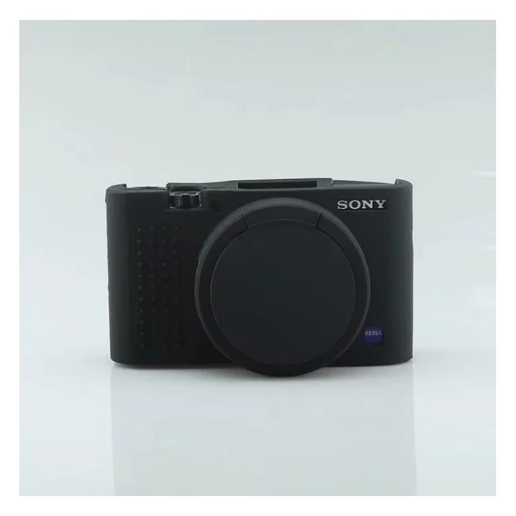 Soft Silicone Case with Camera Lens Cap for Sony RX100 III/IV/V M3 M4 M5 - Black