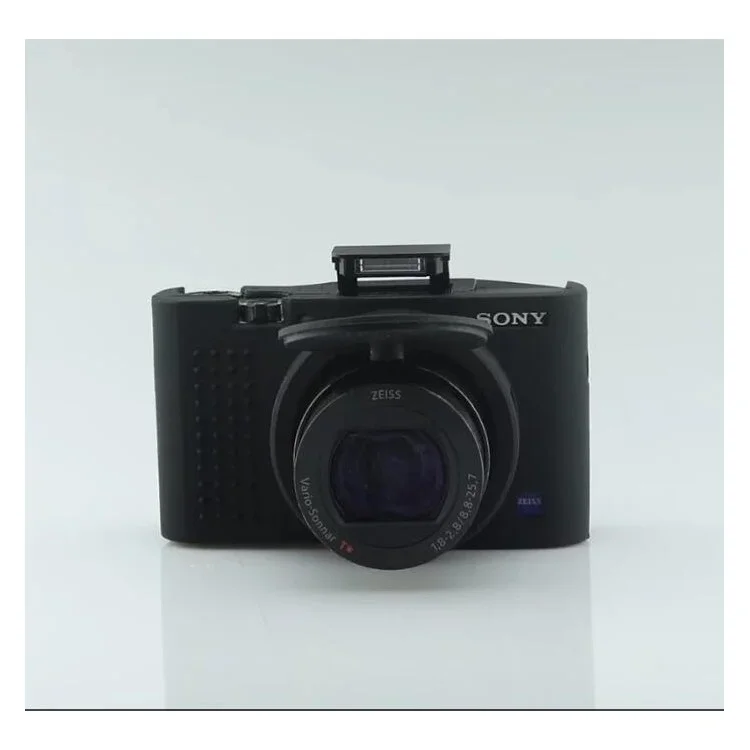 Soft Silicone Case with Camera Lens Cap for Sony RX100 III/IV/V M3 M4 M5 - Black