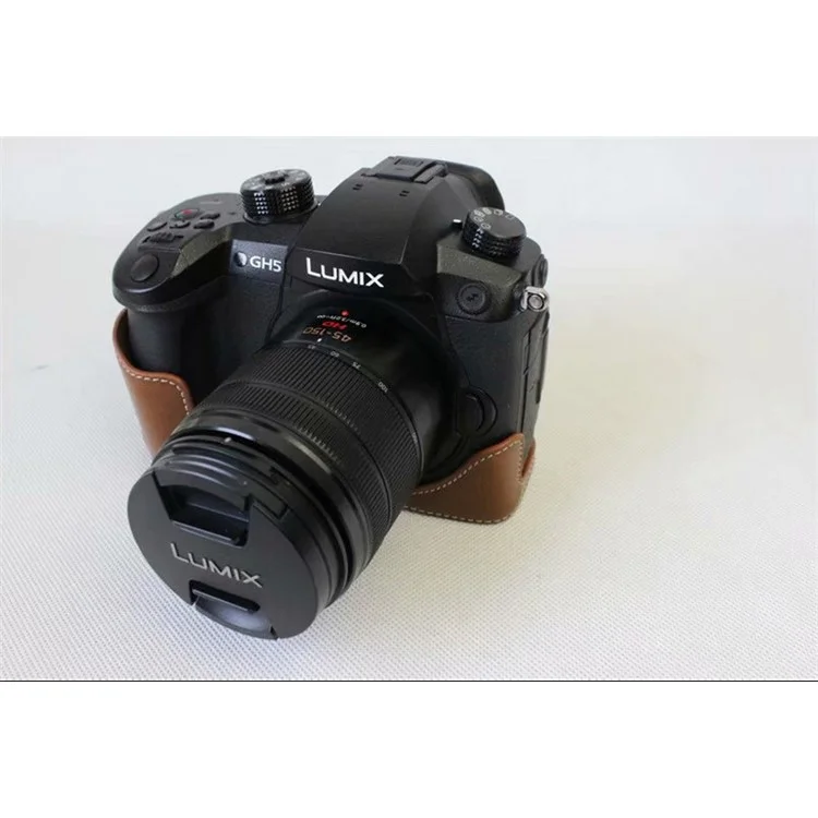 Bolsa de Caixa de Meia Câmera PU Para Panasonic Dmc-gh5gk - Castanho