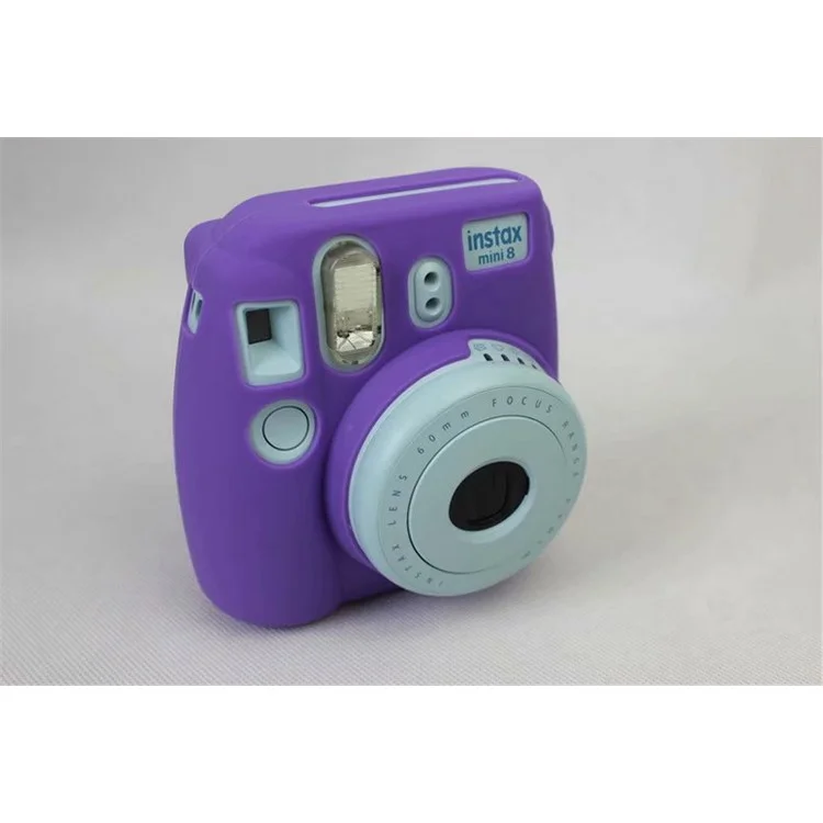 Soft Silicone Protective Case Cover for FUJIFILM Instax Mini 8 - Purple