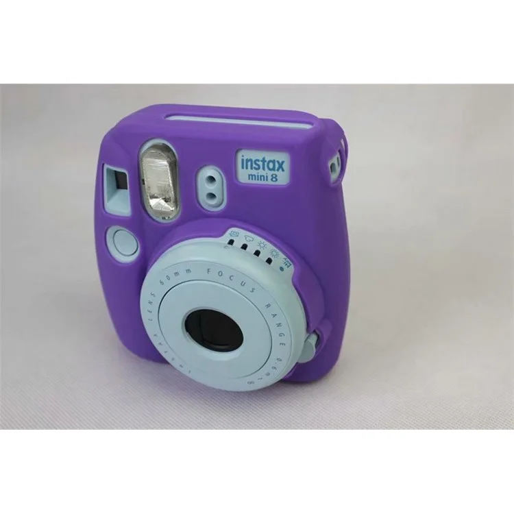 Soft Silicone Protective Case Cover for FUJIFILM Instax Mini 8 - Purple