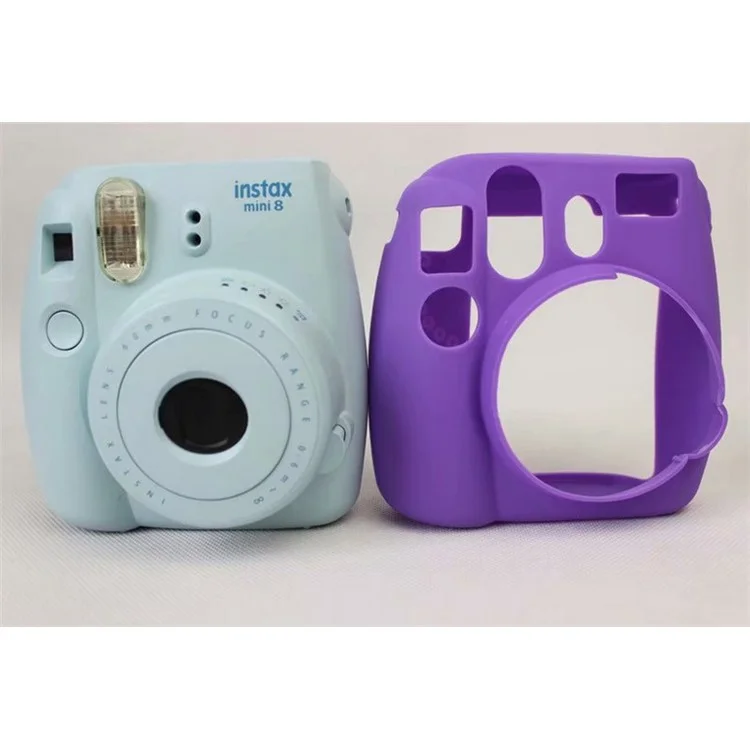 Soft Silicone Protective Case Cover for FUJIFILM Instax Mini 8 - Purple