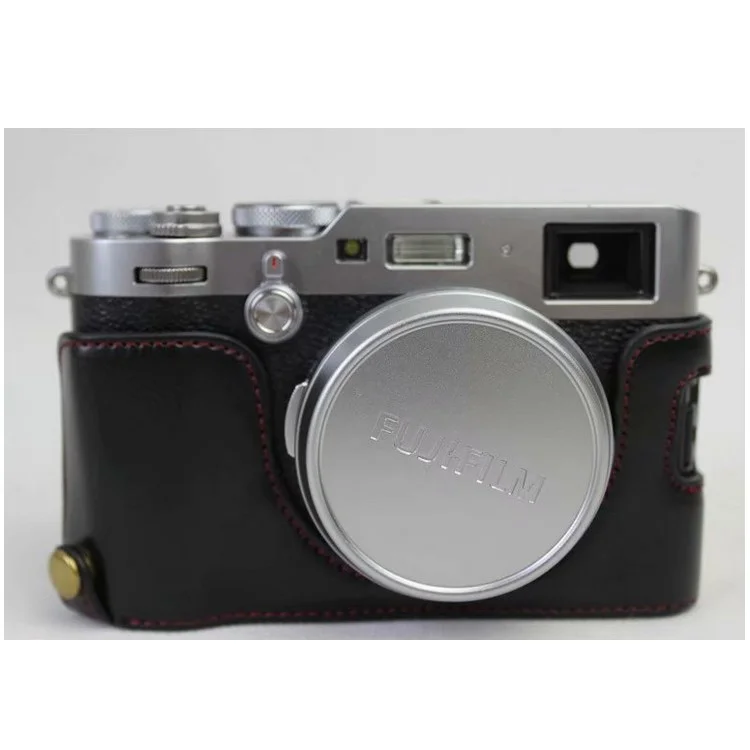 PU Leather Half Camera Case for Fujifilm X100F - Black