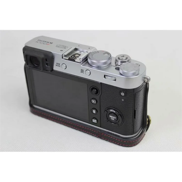 pu en Cuir Demi-caméra Pour Fujifilm X100f - le Noir