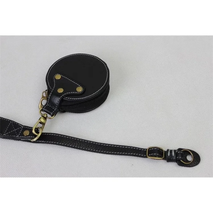Genuine Leather Camera Protective Case Bag + Strap + Camera Lens Bag for Fujifilm X100F - Black