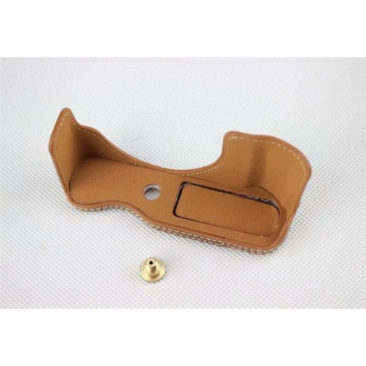 Braun - PU-Leder-Kamerahalbetui Tasche Schutzhülle für Panasonic GF7/GF8/GF9/GF10 Kamera