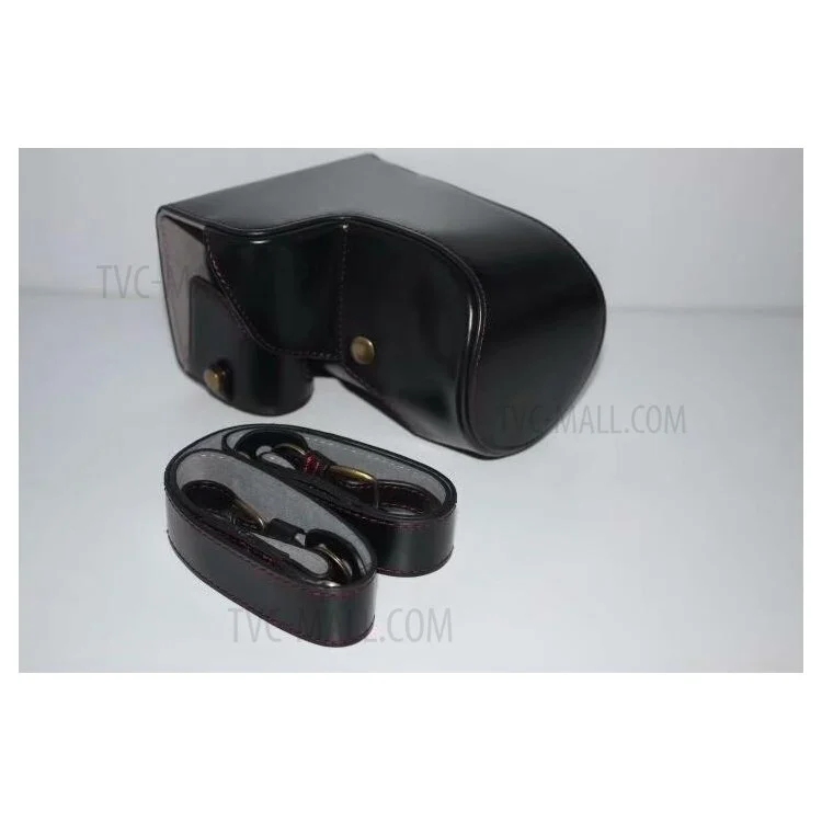 PU en Cuir de Protection de la Caméra de Caméra Pour Sony Ilce-6500 / A6500 (édition Longue à Focus) - le Noir