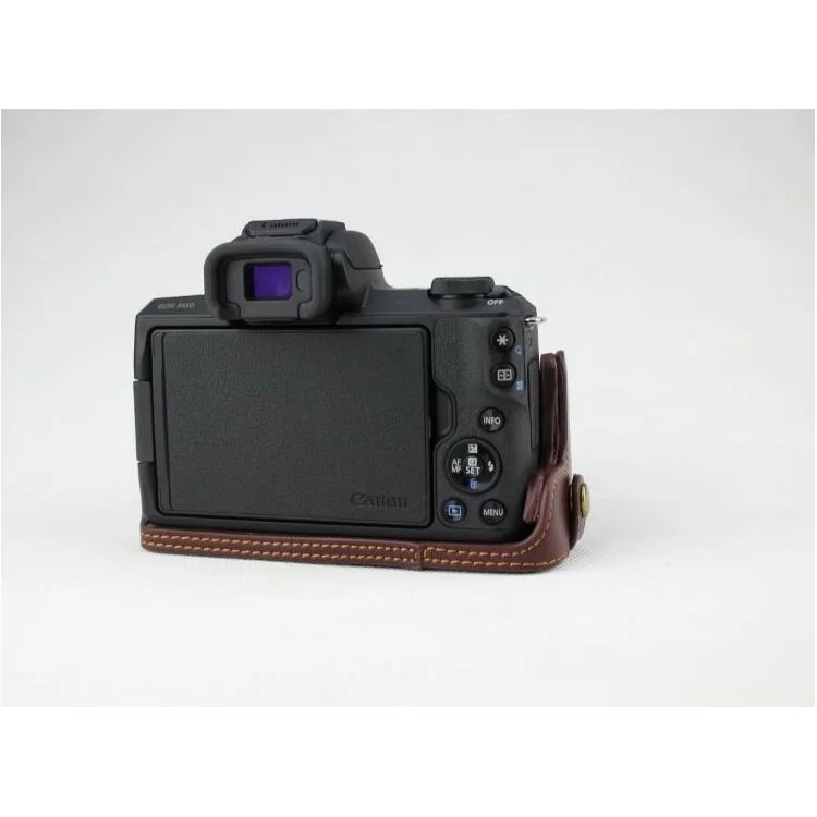 Оригинальный кожаный нижний чехол для защиты камеры для Canon EOS M50 - коричневый