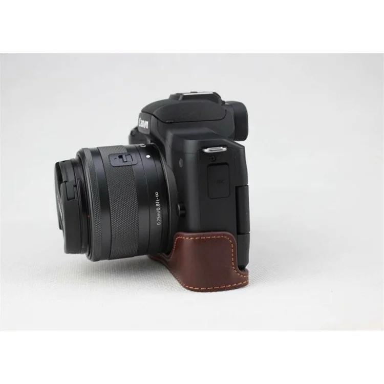 Оригинальный кожаный нижний чехол для защиты камеры для Canon EOS M50 - коричневый