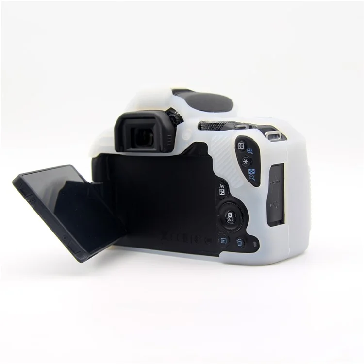 Custodia Protettiva Per Fotocamera In Silicone Flessibile Per Canon EOS 200D - Bianca