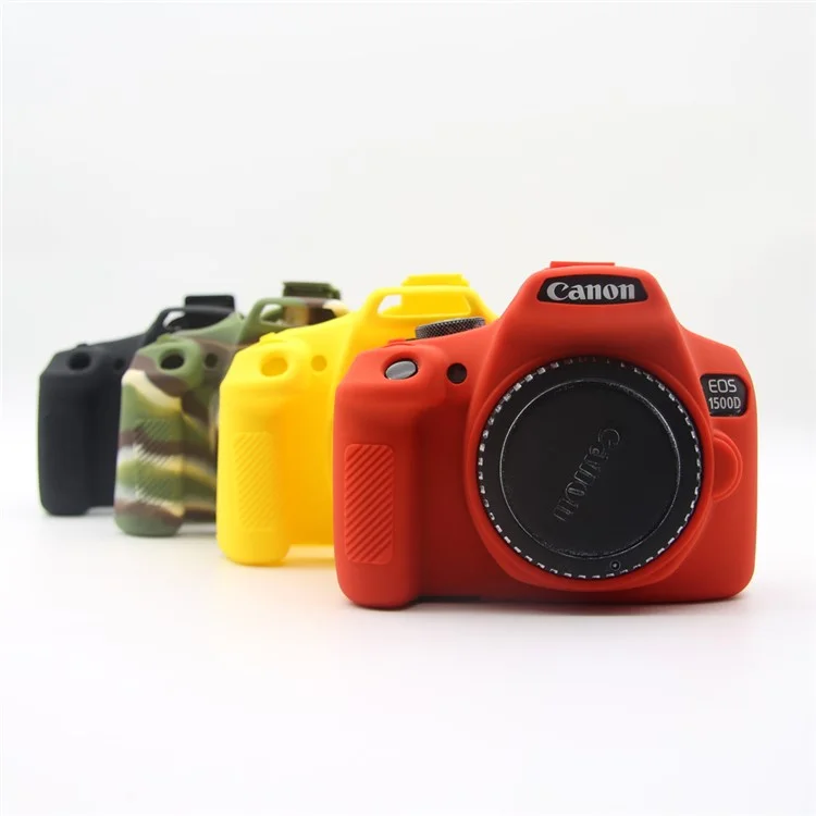 Flexible Silicone Camera Casing Cover for Canon EOS 1300D 1500D - Red