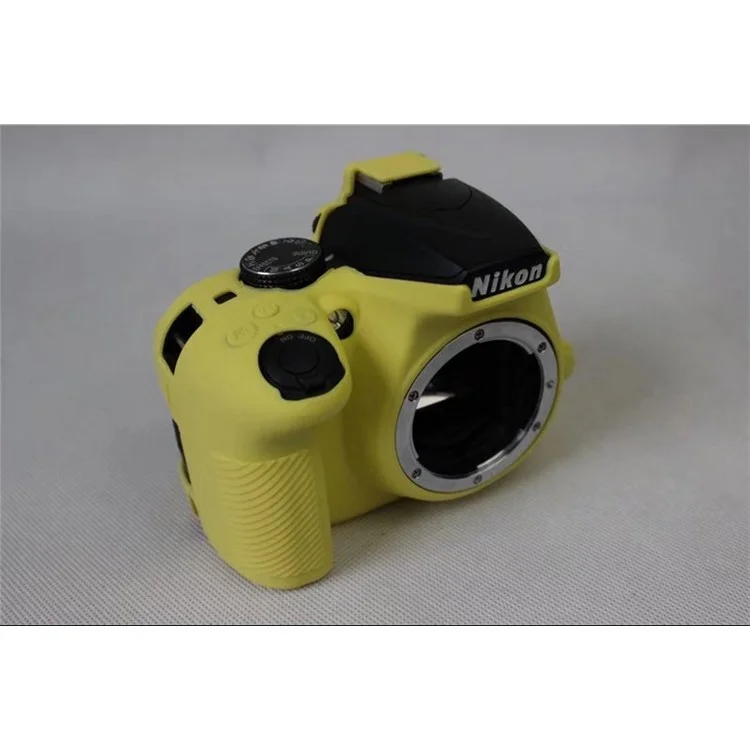 Funda Protectora De Silicona Flexible Para Cámara DSLR Nikon D3400 - Amarillo