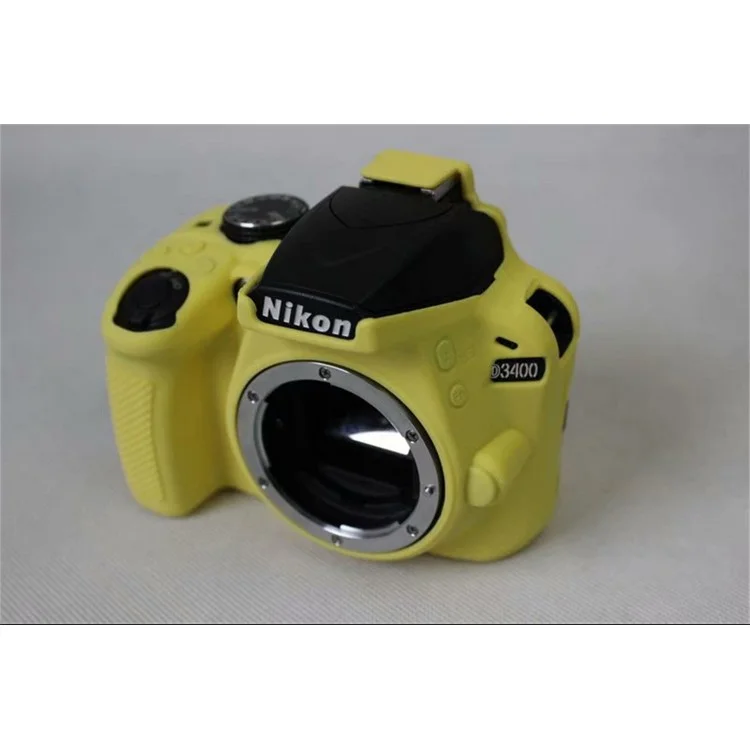 Funda Protectora De Silicona Flexible Para Cámara DSLR Nikon D3400 - Amarillo