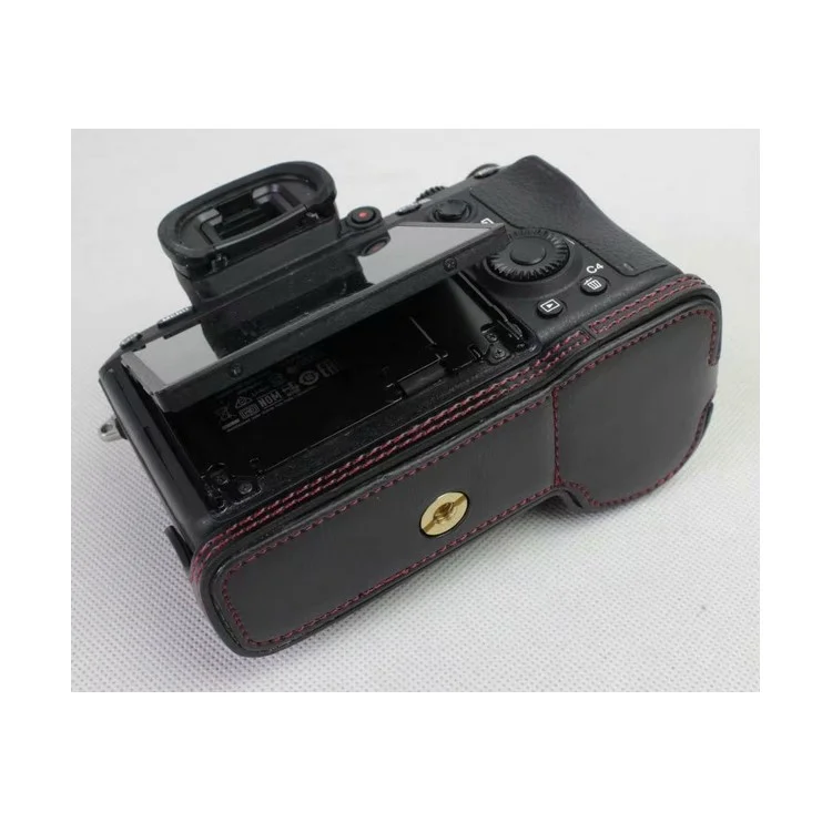 Custodia Protettiva in Pelle Per Mezza Fotocamera Per Sony ILCE-9 / A9 / A7RM3 A7RIII - Nero