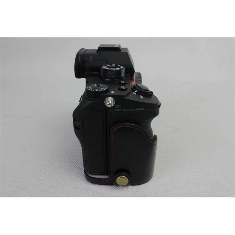 Custodia Protettiva in Pelle Per Mezza Fotocamera Per Sony ILCE-9 / A9 / A7RM3 A7RIII - Nero