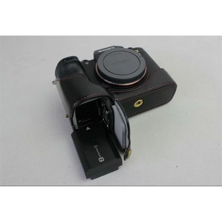 Custodia Protettiva in Pelle Per Mezza Fotocamera Per Sony ILCE-9 / A9 / A7RM3 A7RIII - Nero