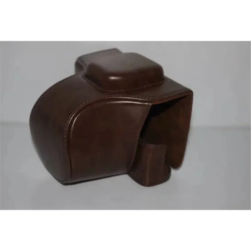 PU Leather Camera Protection Case Cover + Strap for Fujifilm X-T100 - Coffee