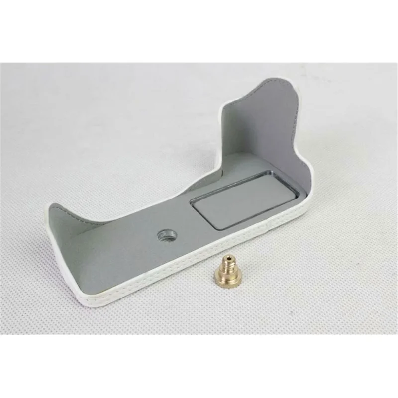 PU Leather Half Bottom Camera Protection Cover for Canon EOS 200D - White