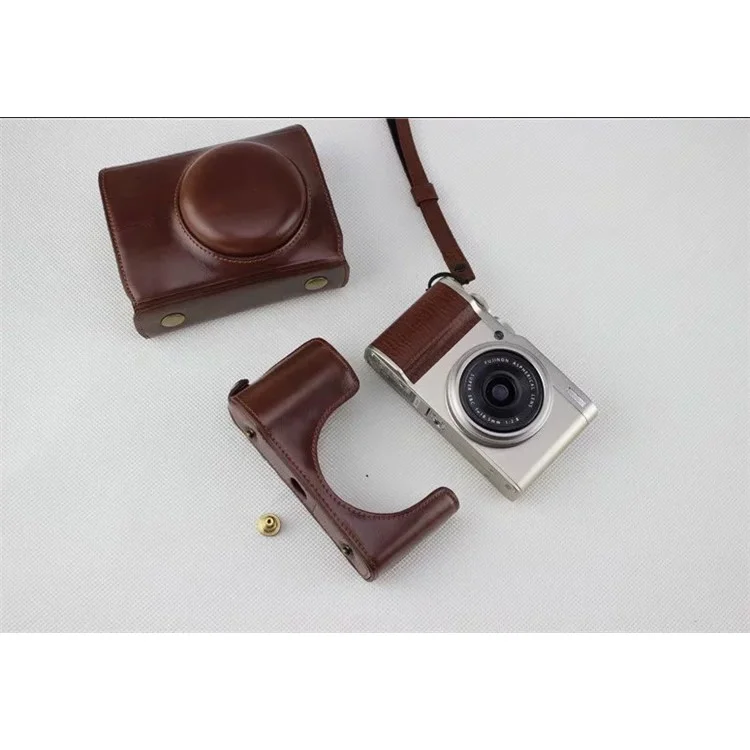 PU Leather Protective Camera Case Pouch for Fujifilm XF10 Digital Compact Camera - Coffee