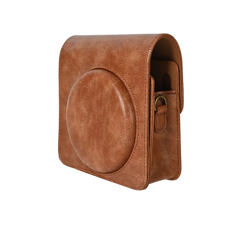 PU Leather Camera Protection Case + Strap for Fujifilm Instax Square SQ6 - Brown