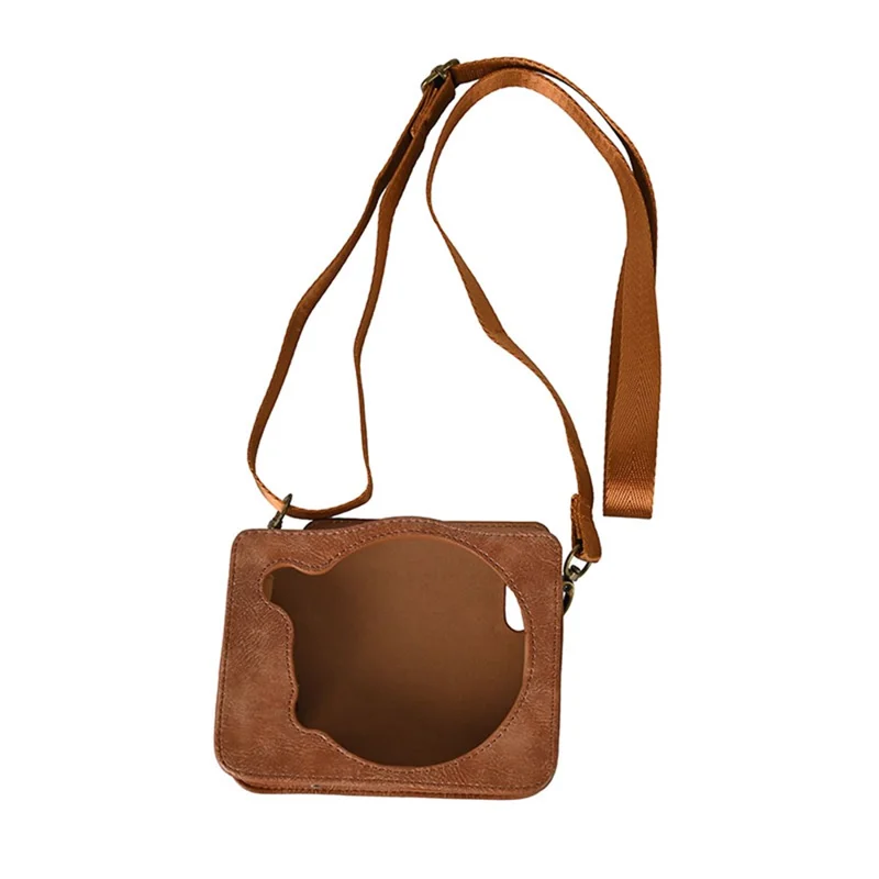 PU Leather Camera Protection Case + Strap for Fujifilm Instax Square SQ6 - Brown