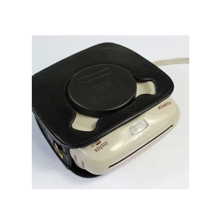 Para FUJI Instax Square SQ20 Capa Protetora de Câmera de Couro PU - Preta