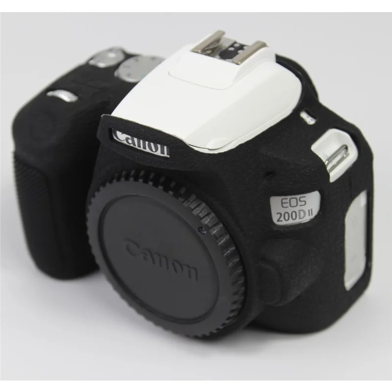 Soft Silicone Case Protector for Canon EOS 200D II Camera - Black