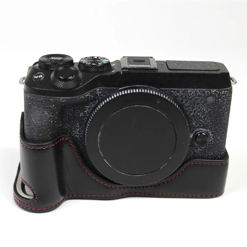 Original läder kameraskydd bas skydd halvfodral för Canon EOS M6 Mark II /EOS M6II - Svart