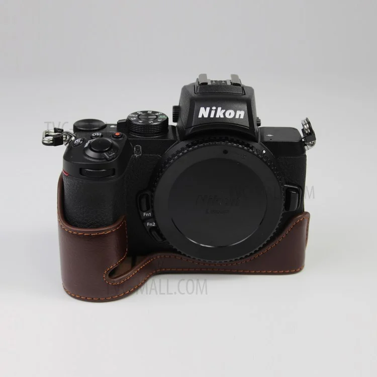 Funda protectora de piel genuina para cámara Nikon Z50 / Z30 - Color café
