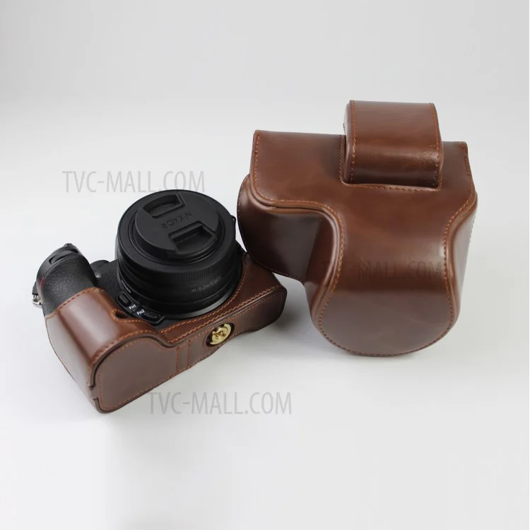 NIKON Z50 / Z30 Luxury Version with Battery Hole Camera Leather Case - Coffee