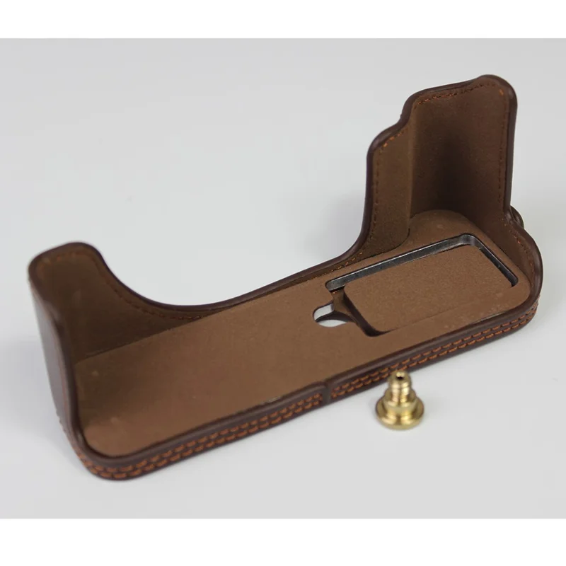 Original læder kamera halvkapsel til Fujifilm Fuji X-T200/XT200 - Kaffe