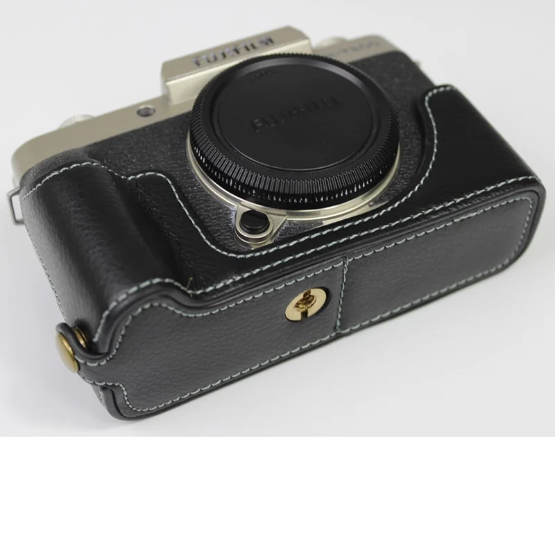 Original læder kamera halvkase til Fujifilm Fuji X-T200/XT200 - Sort