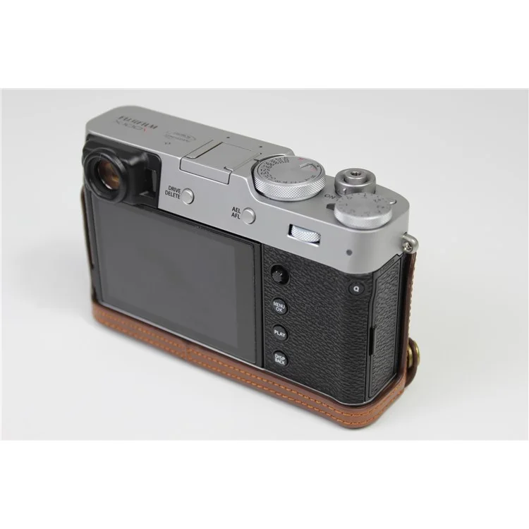 PU Leather Camera Cameman Case Protector Для Fujifilm Fuji X100v - Кофе