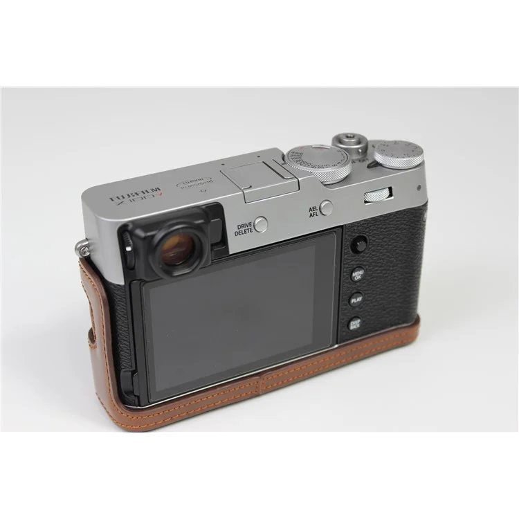 PU Leather Camera Cameman Case Protector Для Fujifilm Fuji X100v - Кофе