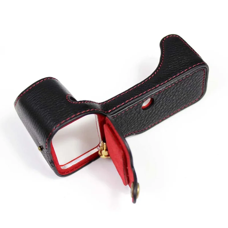 حالة غطاء كاميرا من الجلد الطبيعي للكاميرا سوني A7C - أسود