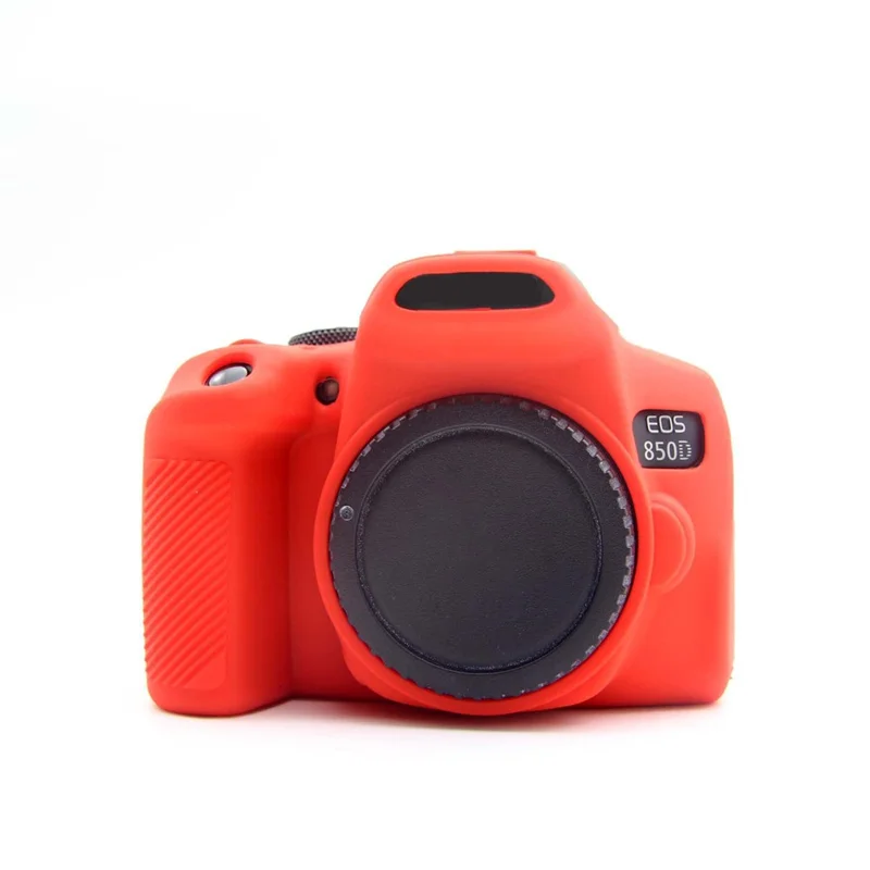 Capa Protetora de Silicone Macio para Canon EOS 850D - Vermelha