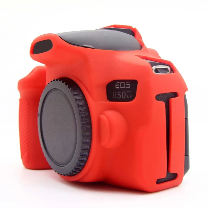 Capa Protetora de Silicone Macio para Canon EOS 850D - Vermelha