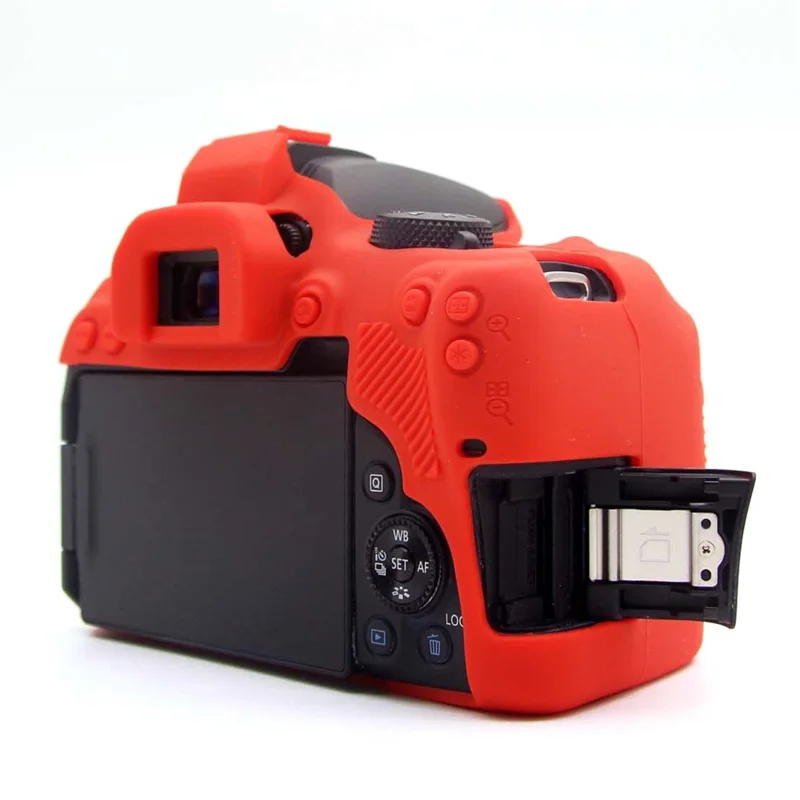 Capa Protetora de Silicone Macio para Canon EOS 850D - Vermelha