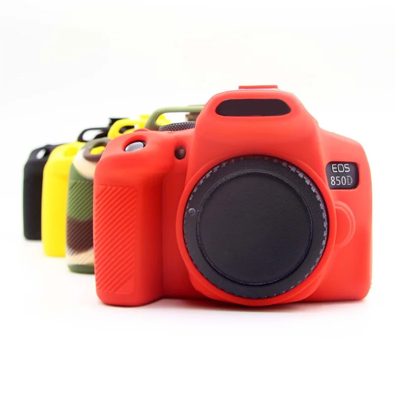 Capa Protetora de Silicone Macio para Canon EOS 850D - Vermelha