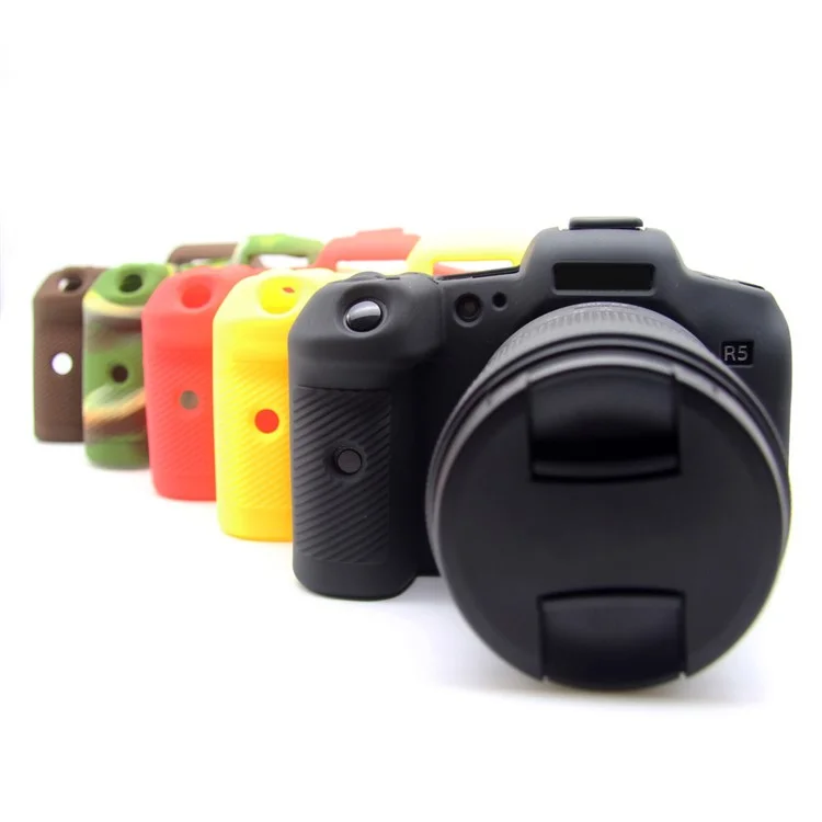 Soft Silicone Camera Protective Case for Canon EOS R5 - Black