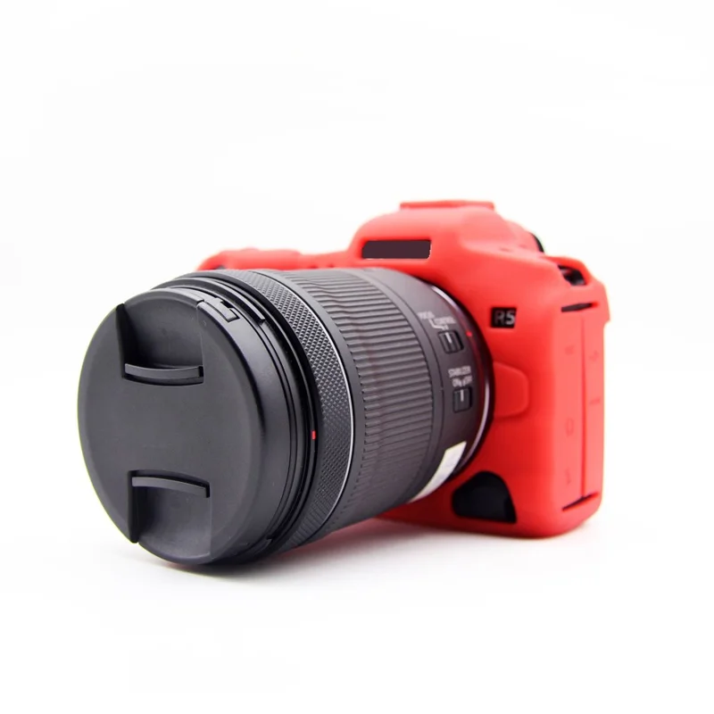 Soft Silicone Camera Protective Case for Canon EOS R5 - Red