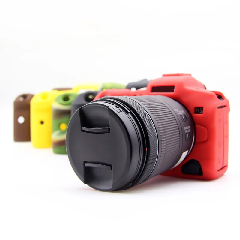 Soft Silicone Camera Protective Case for Canon EOS R5 - Red