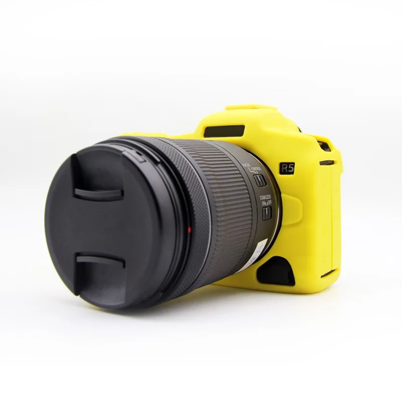 Funda protectora de silicona suave para la cámara Canon EOS R5 - Amarillo