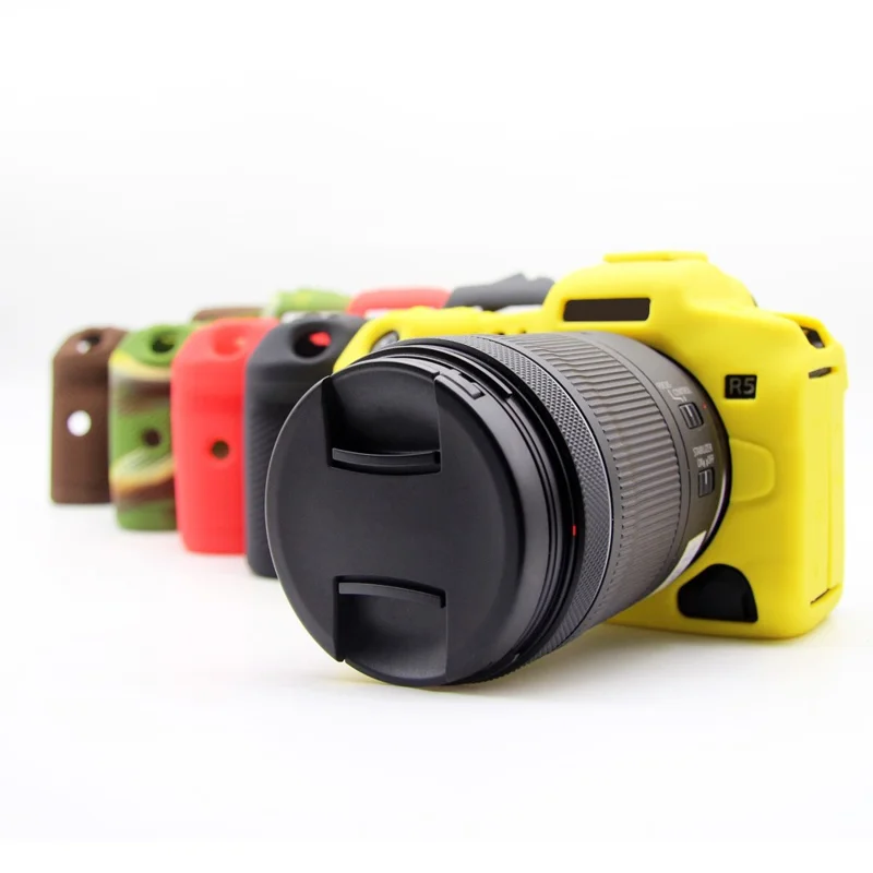 Funda protectora de silicona suave para la cámara Canon EOS R5 - Amarillo