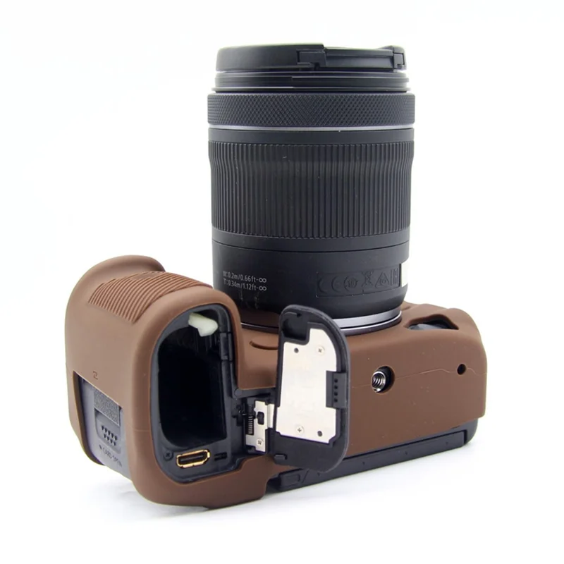 Étui de protection en silicone souple pour Canon EOS R5 - Café