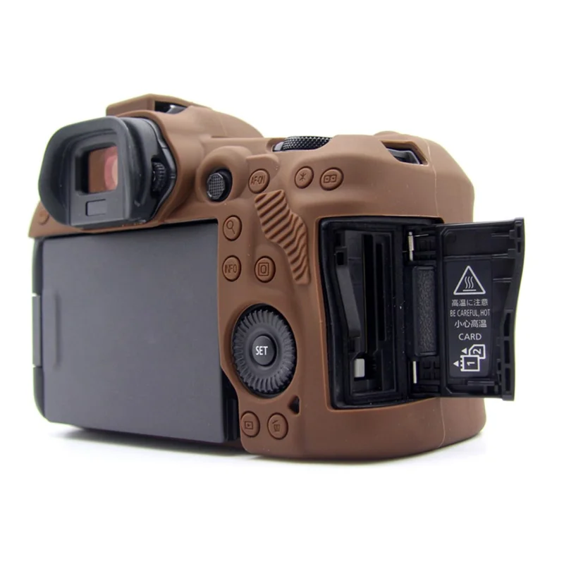 Étui de protection en silicone souple pour Canon EOS R5 - Café