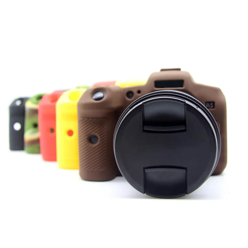 Étui de protection en silicone souple pour Canon EOS R5 - Café