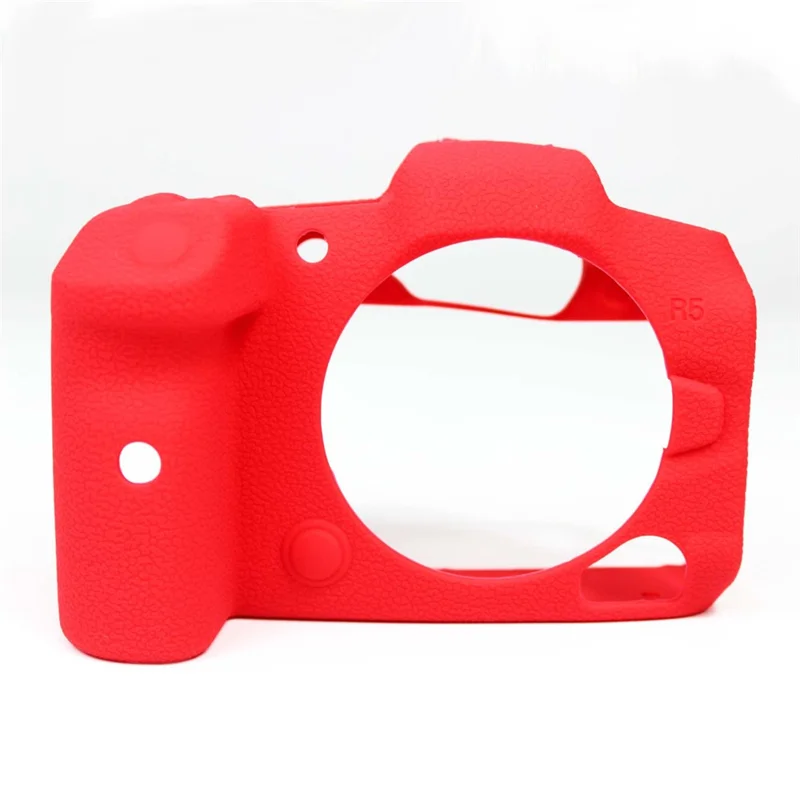 Soft Silicone Case Camera Protector Skin Bag Body Cover for Canon EOS R5 - Red