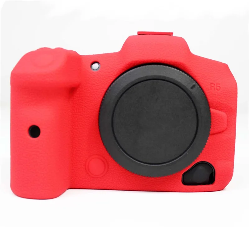 Soft Silicone Case Camera Protector Skin Bag Body Cover for Canon EOS R5 - Red